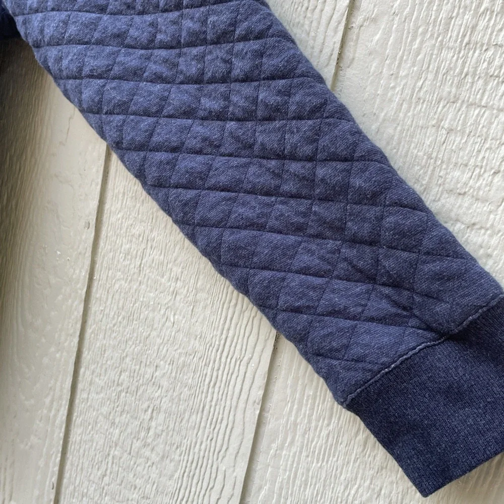 Faherty Epic Quilted Fleece sweatshirt Mens 2XL Navy Melange Pullover 1/4 Snap